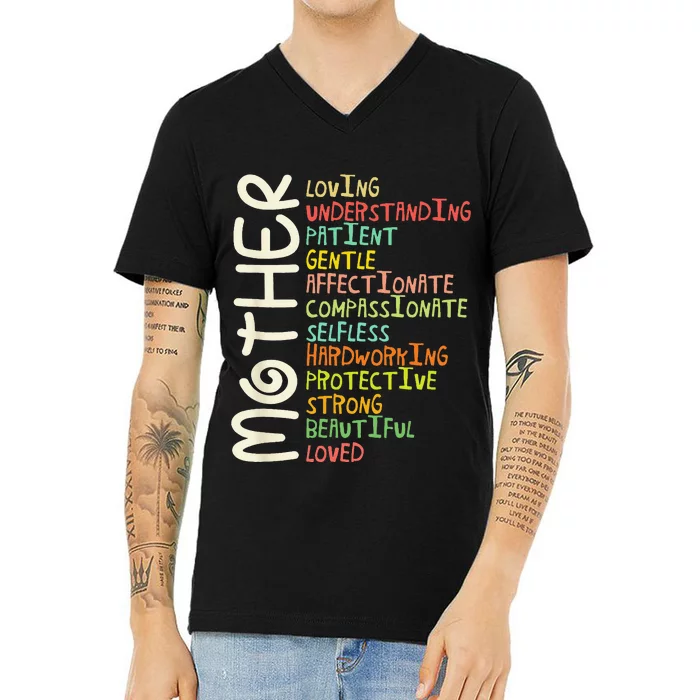 MOTHER Meaning I Love Mom Mothers Day V-Neck T-Shirt