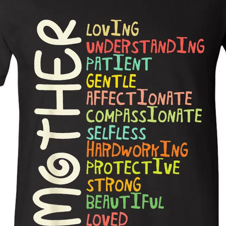 MOTHER Meaning I Love Mom Mothers Day V-Neck T-Shirt