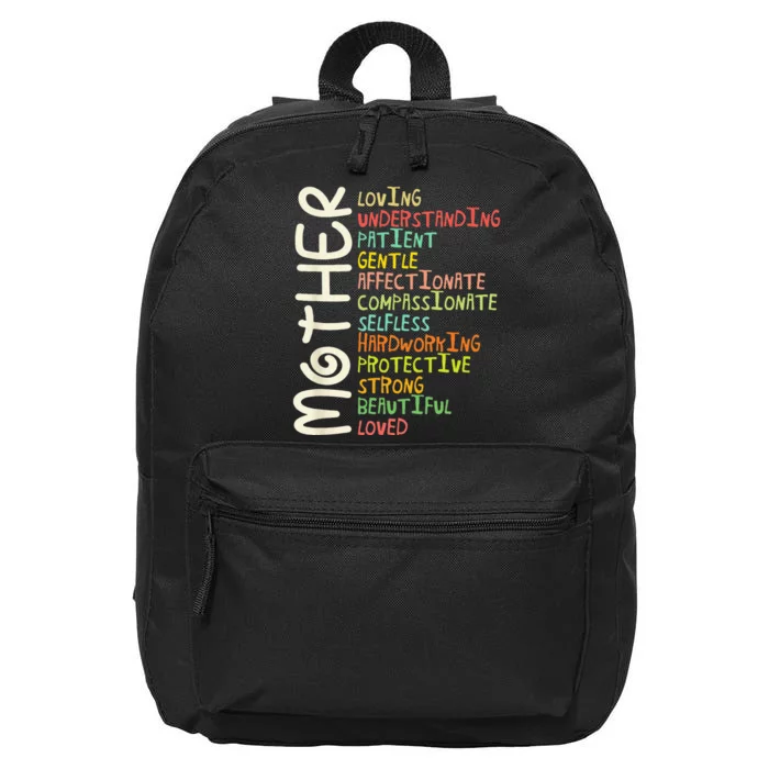 MOTHER Meaning I Love Mom Mothers Day 16 in Basic Backpack