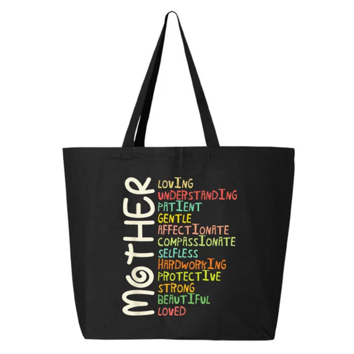 MOTHER Meaning I Love Mom Mothers Day 25L Jumbo Tote