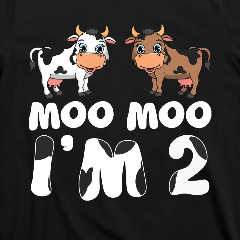 Moo Moo Im Two Cute Cow 2nd Birthday Cows Gift 8111 T-Shirt