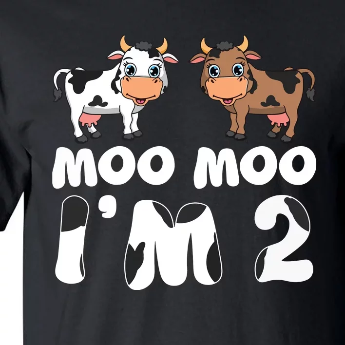 Moo Moo Im Two Cute Cow 2nd Birthday Cows Gift 8111 Tall T-Shirt