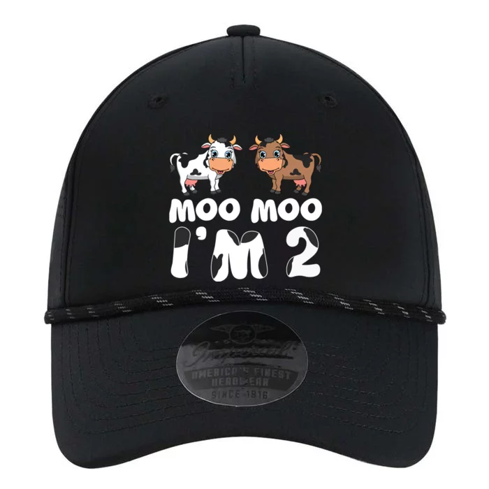 Moo Moo Im Two Cute Cow 2nd Birthday Cows Gift 8111 Performance The Dyno Cap