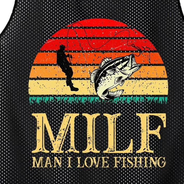 MILF Man I Love Fishing Funny Fishing Fishermen Fishing Mesh Reversible Basketball Jersey Tank