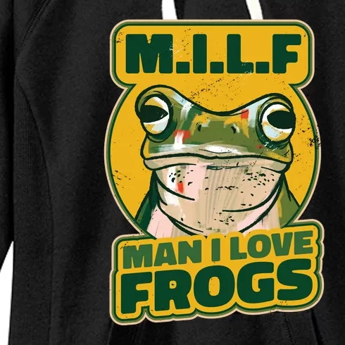 MILF Man I Love Frogs Funny Women's Fleece Hoodie