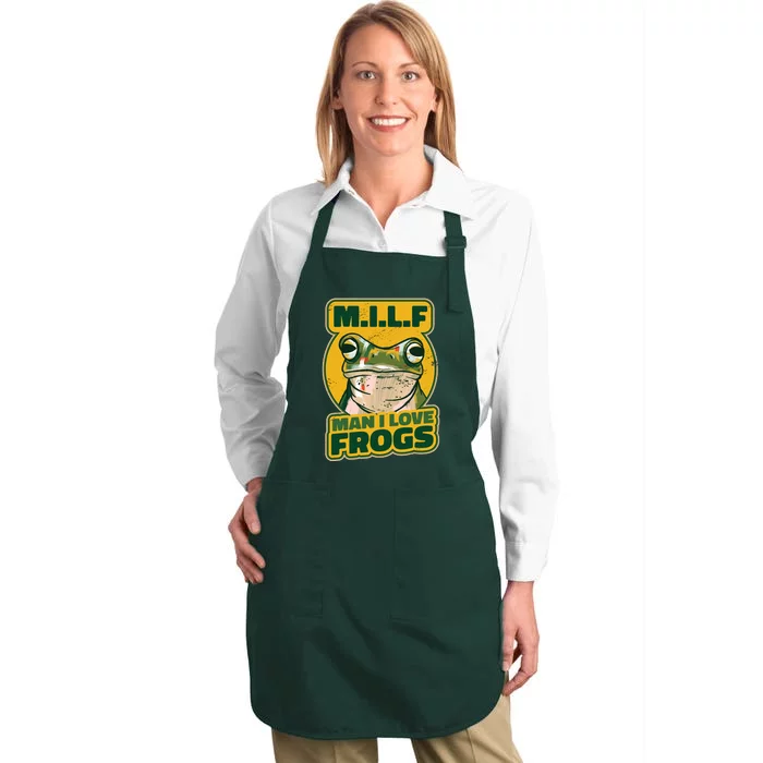 MILF Man I Love Frogs Funny Full-Length Apron With Pocket