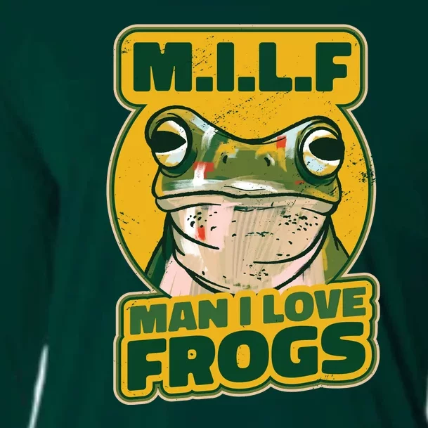 MILF Man I Love Frogs Funny Cooling Performance Long Sleeve Crew