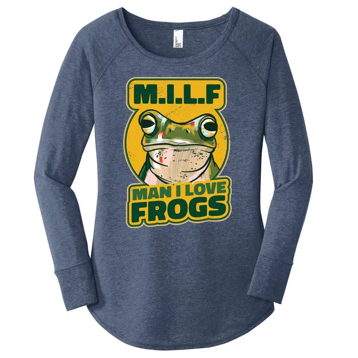 MILF Man I Love Frogs Funny Women's Perfect Tri Tunic Long Sleeve Shirt