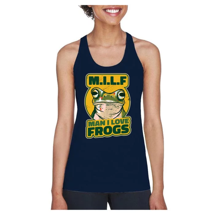 MILF Man I Love Frogs Funny Women's Racerback Tank