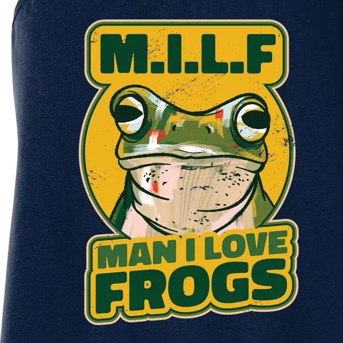 MILF Man I Love Frogs Funny Women's Racerback Tank