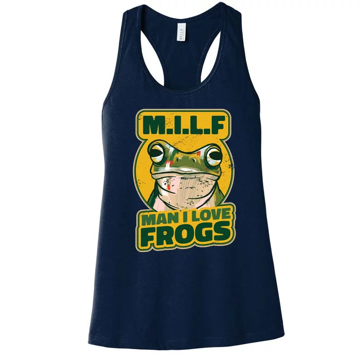 MILF Man I Love Frogs Funny Women's Racerback Tank