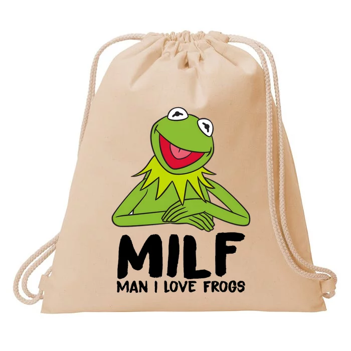 Milf Man I Love Frogs Drawstring Bag