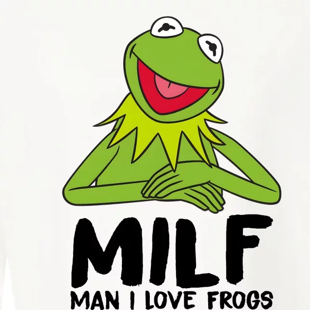 Milf Man I Love Frogs Cropped Pullover Crew