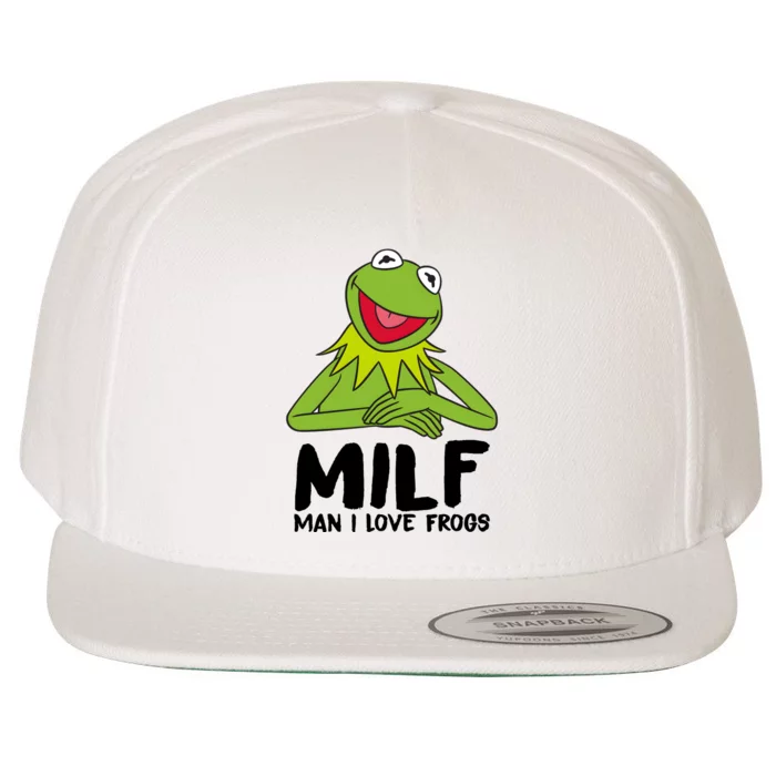 Milf Man I Love Frogs Wool Snapback Cap