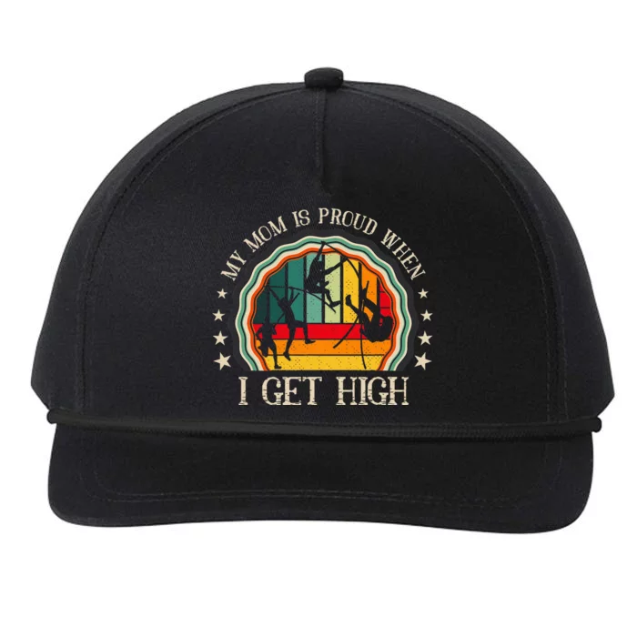 My Mom Is Proud When I Get High Pole Vault Track And Field Snapback Five-Panel Rope Hat