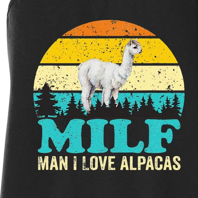 Milf Man I Love Alpacas Cute Lama Funny Alpaca Women's Racerback Tank