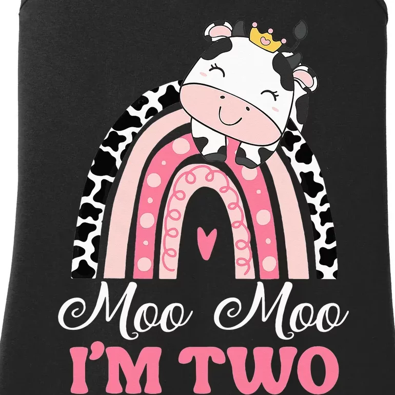 Moo Moo Im Two Birthday Outfit 2nd Bday Ladies Essential Tank