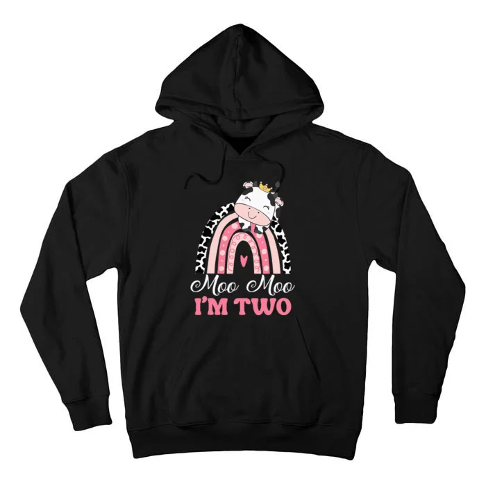 Moo Moo Im Two Birthday Outfit 2nd Bday Tall Hoodie