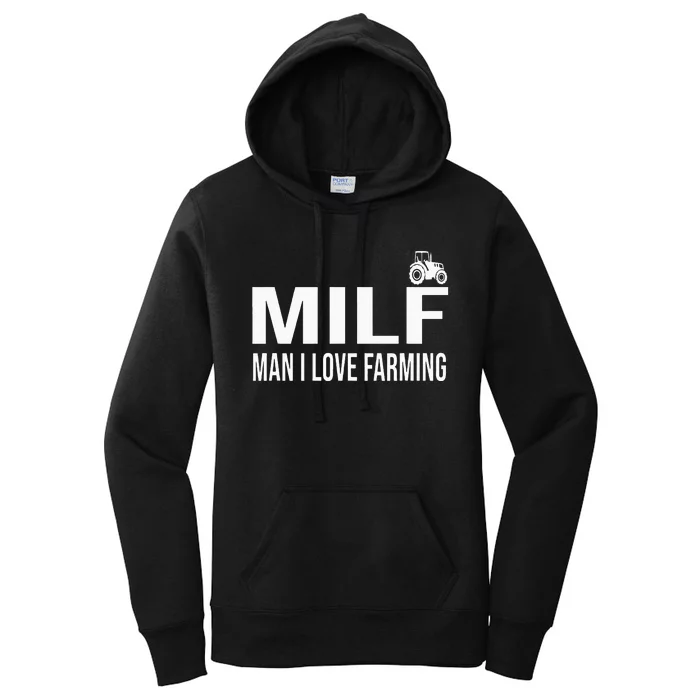 Milf Man I Love Farming Kansas State Purple Football Fan Women's Pullover Hoodie