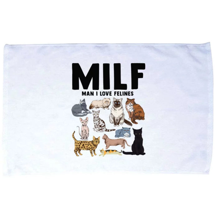 MILF Man I Love Felines Funny Cat Vintage Microfiber Hand Towel