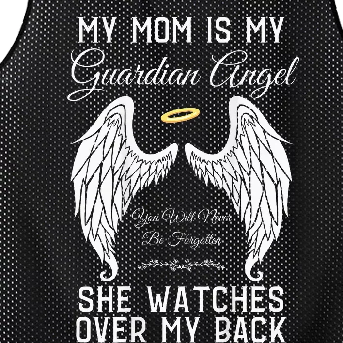 My Mom Is My Guardian Angel In Heaven Memorial Memory Miss Mesh Reversible Basketball Jersey Tank