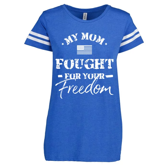 My Mom Is A Veteran Daughter Son Gift Enza Ladies Jersey Football T-Shirt