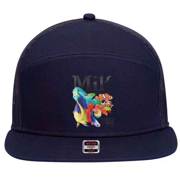 Milf Man I Love Fish 7 Panel Mesh Trucker Snapback Hat