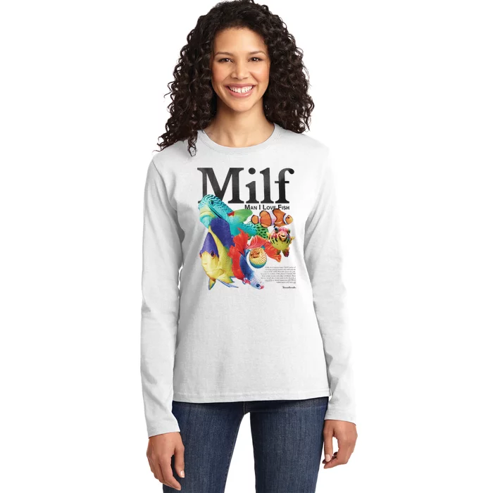 Milf Man I Love Fish Ladies Long Sleeve Shirt