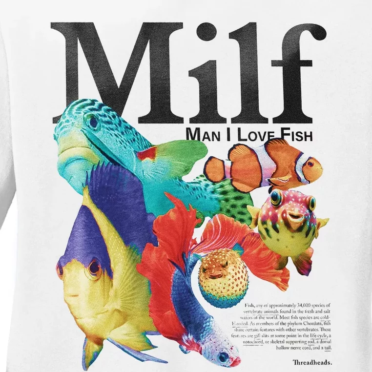 Milf Man I Love Fish Ladies Long Sleeve Shirt