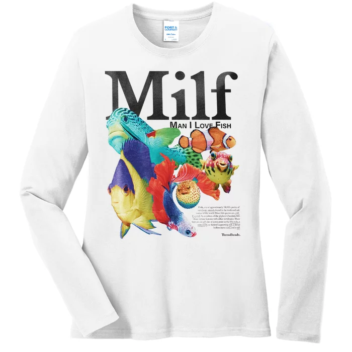 Milf Man I Love Fish Ladies Long Sleeve Shirt