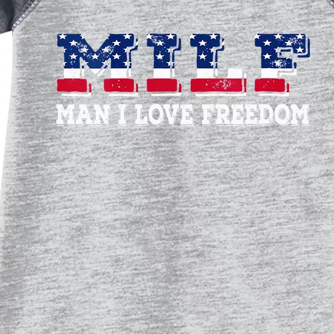 MILF Man I Love Freedom Funny Patriotic Infant Baby Jersey Bodysuit