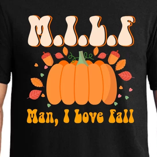 MILF Man I Love Fall Funny Pumpkin Autumn Lover Pajama Set