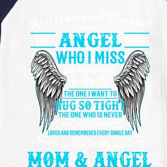 My Mom Is Guardian Angelcute Giftfor Daughter Son Lost Mom In Heaven Gift Baseball Sleeve Shirt