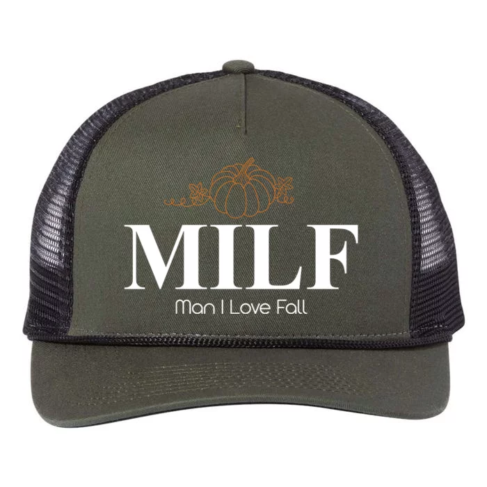 MILF Man I Love Fall October Lover Retro Rope Trucker Hat Cap