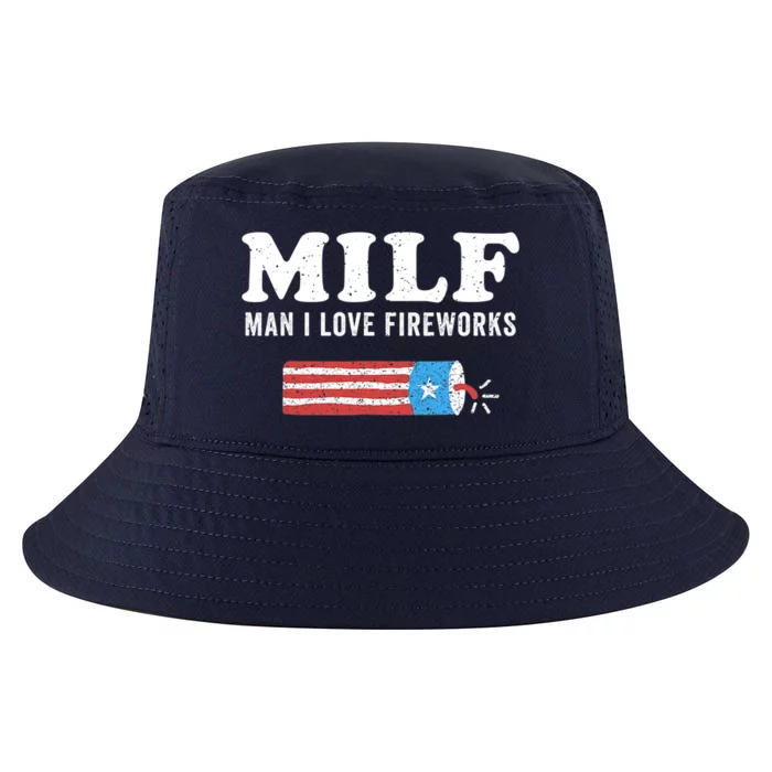 MILF Man I Love Fireworks Fourth 4th Of July Shirt Funny Cool Comfort Performance Bucket Hat