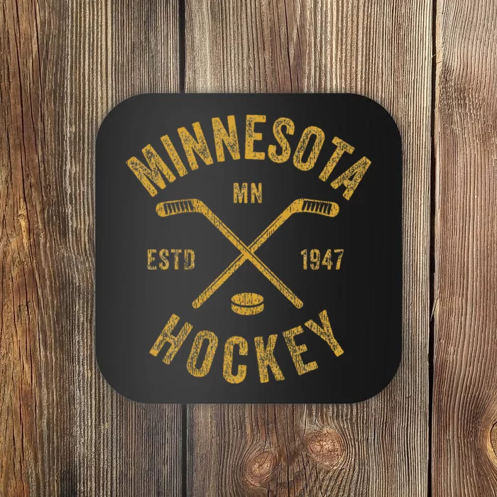 Minnesota Mn Ice Hockey Sticks Coaster