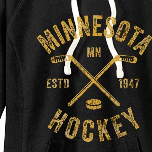 Minnesota Mn Ice Hockey Sticks Women's Fleece Hoodie