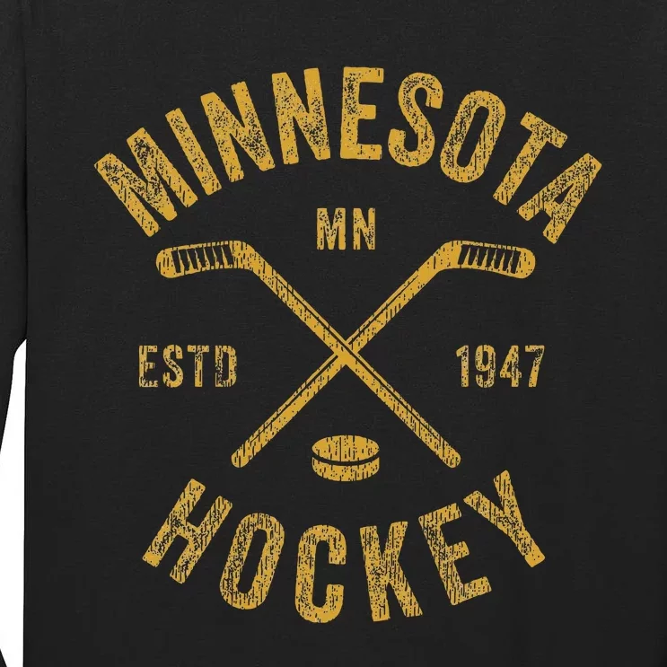 Minnesota Mn Ice Hockey Sticks Tall Long Sleeve T-Shirt