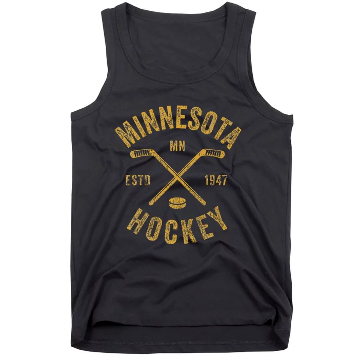 Minnesota Mn Ice Hockey Sticks Tank Top