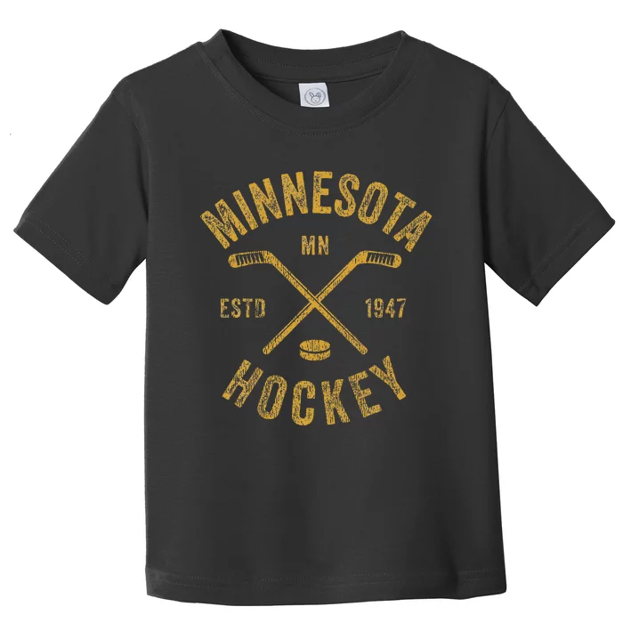 Minnesota Mn Ice Hockey Sticks Toddler T-Shirt