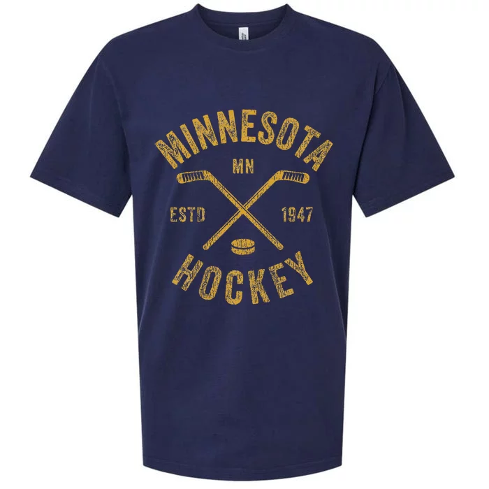 Minnesota Mn Ice Hockey Sticks Sueded Cloud Jersey T-Shirt