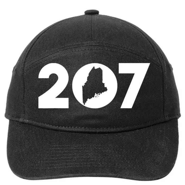 Maine Map Inside The 207 Area Code Maine Me Pride 7-Panel Snapback Hat