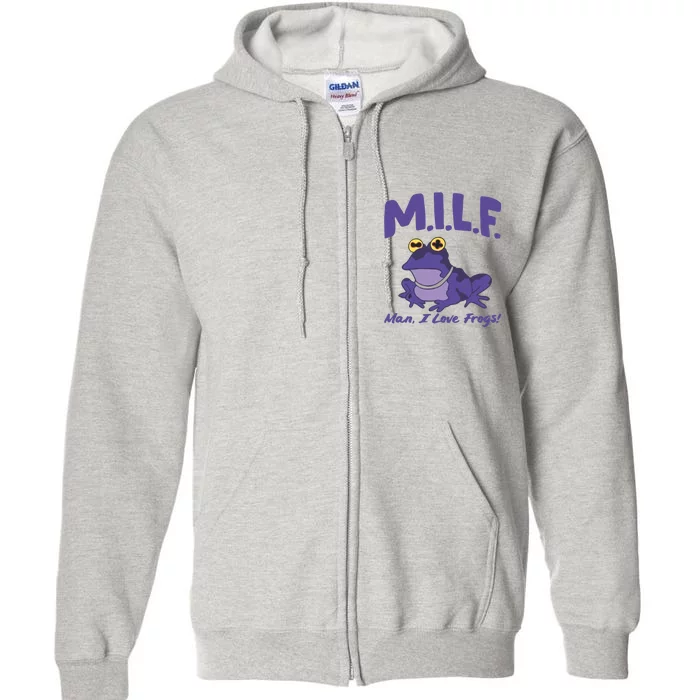 M.I.L.F Man I Love Frogs Purple Full Zip Hoodie