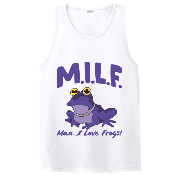 M.I.L.F Man I Love Frogs Purple Performance Tank