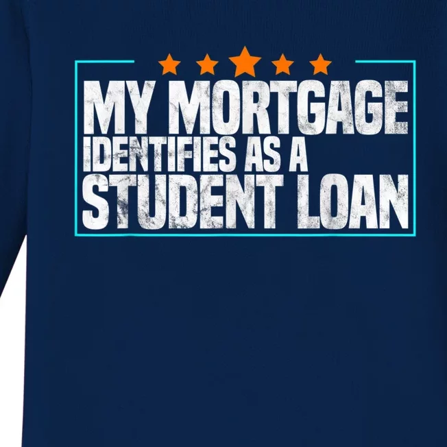 My Mortgage Identifies As A Student Loan College Students Baby Long Sleeve Bodysuit