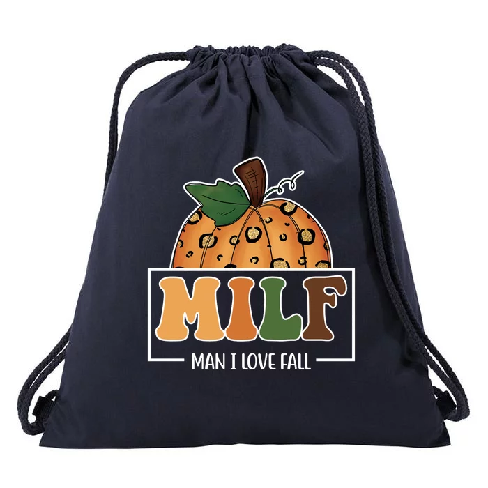 MILF Man I Love Fall Pumpkin Funny Drawstring Bag