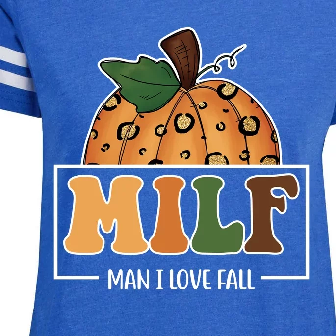 MILF Man I Love Fall Pumpkin Funny Enza Ladies Jersey Football T-Shirt