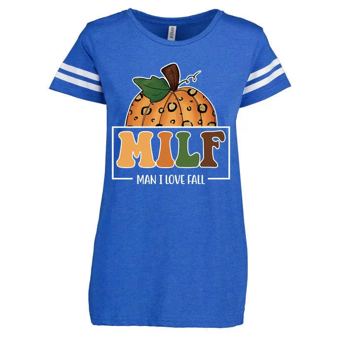 MILF Man I Love Fall Pumpkin Funny Enza Ladies Jersey Football T-Shirt