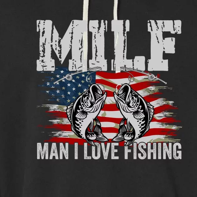 MILF Man I Love Fishing Garment-Dyed Fleece Hoodie