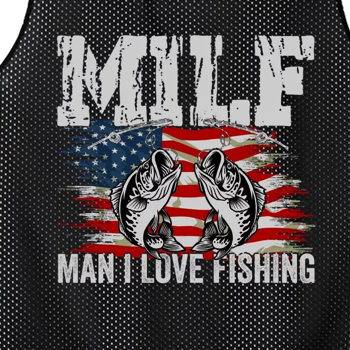 MILF Man I Love Fishing Mesh Reversible Basketball Jersey Tank